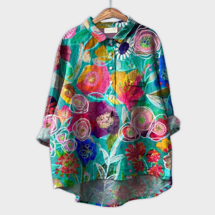 Magdalena - Handmade Women's Blouse with Floral Design