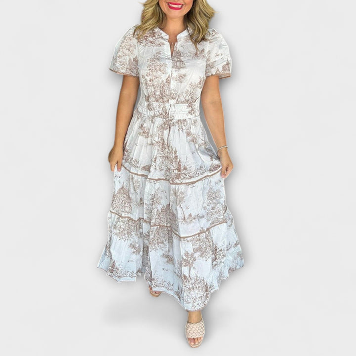 Eliza - Timeless Toile Maxi Dress