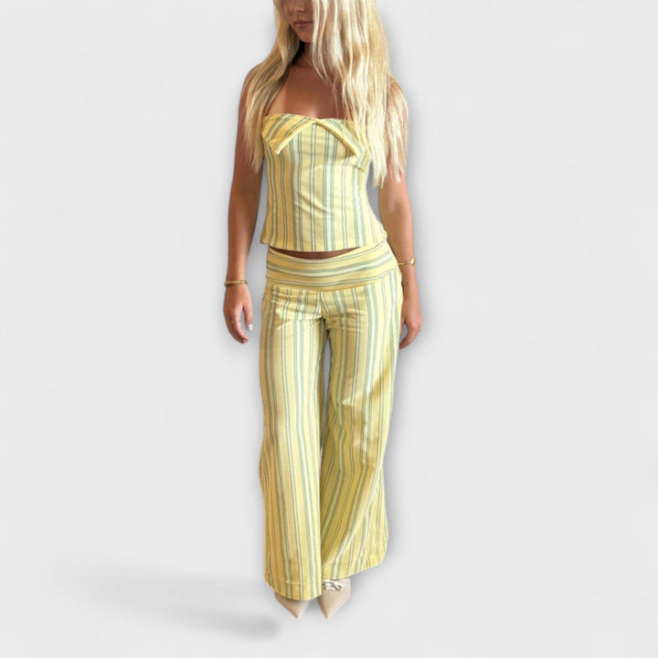 Anastasia - Classic Striped Pants Ensemble