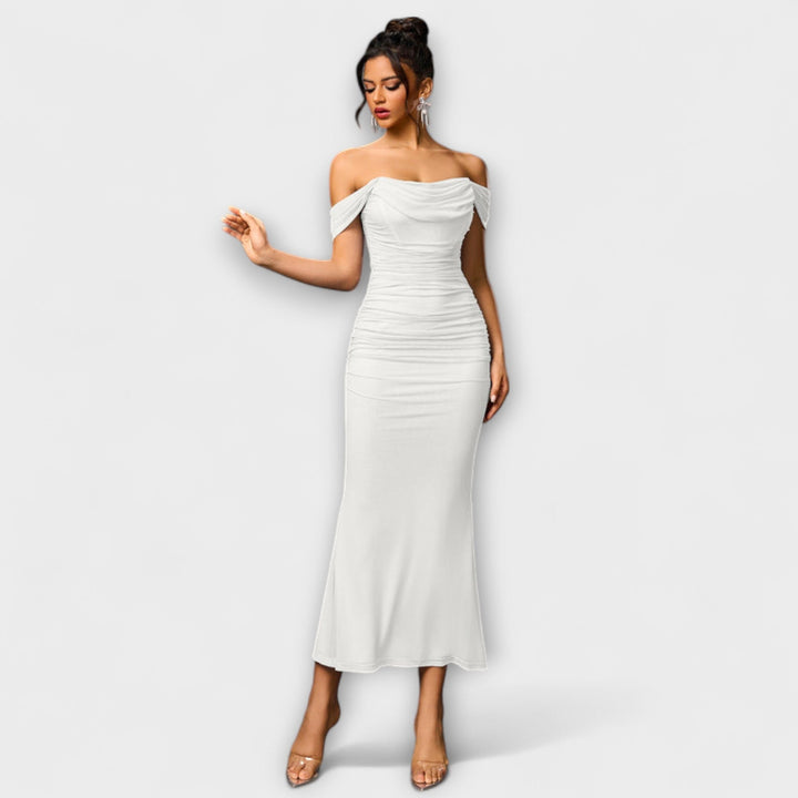 Ione - Off-Shoulder Ruched Bodycon Dress