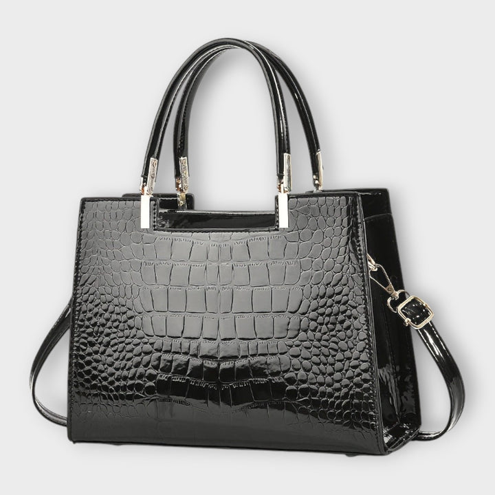 Glossy Crocodile Pattern Handbag