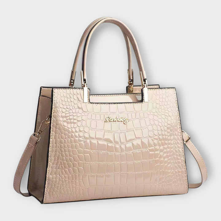 Glossy Crocodile Pattern Handbag