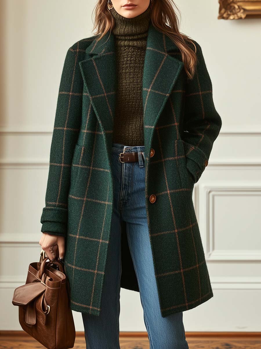 Frances | Classic Checked Wool Coat
