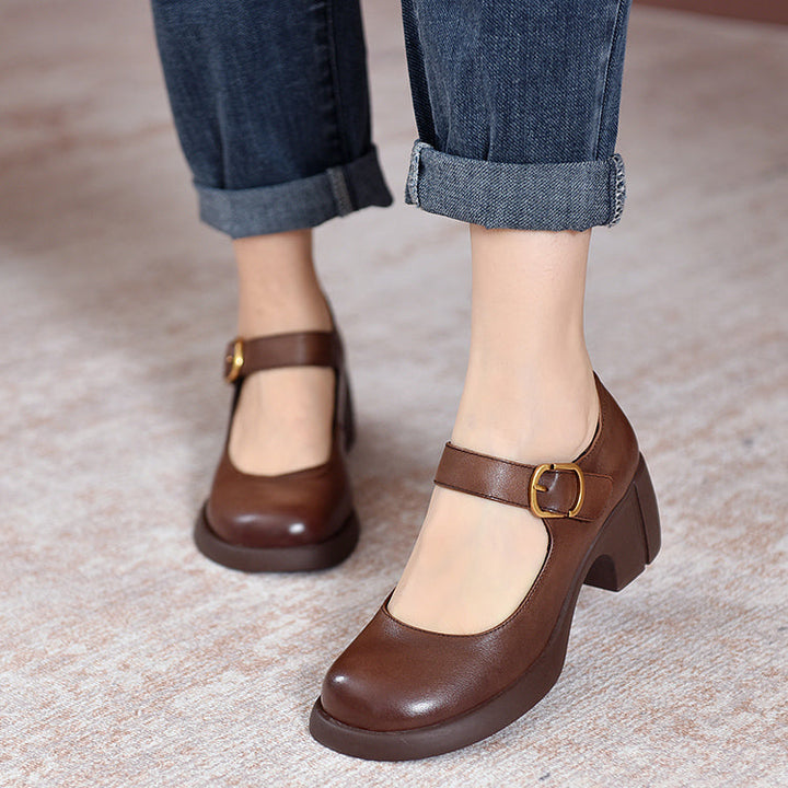 Clara | Agnes Leather Mary Janes